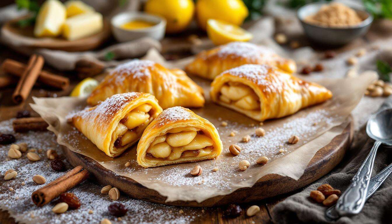 Sfogliatelle alle mele con pasta sfoglia pronta: croccanti fuori, morbide dentro