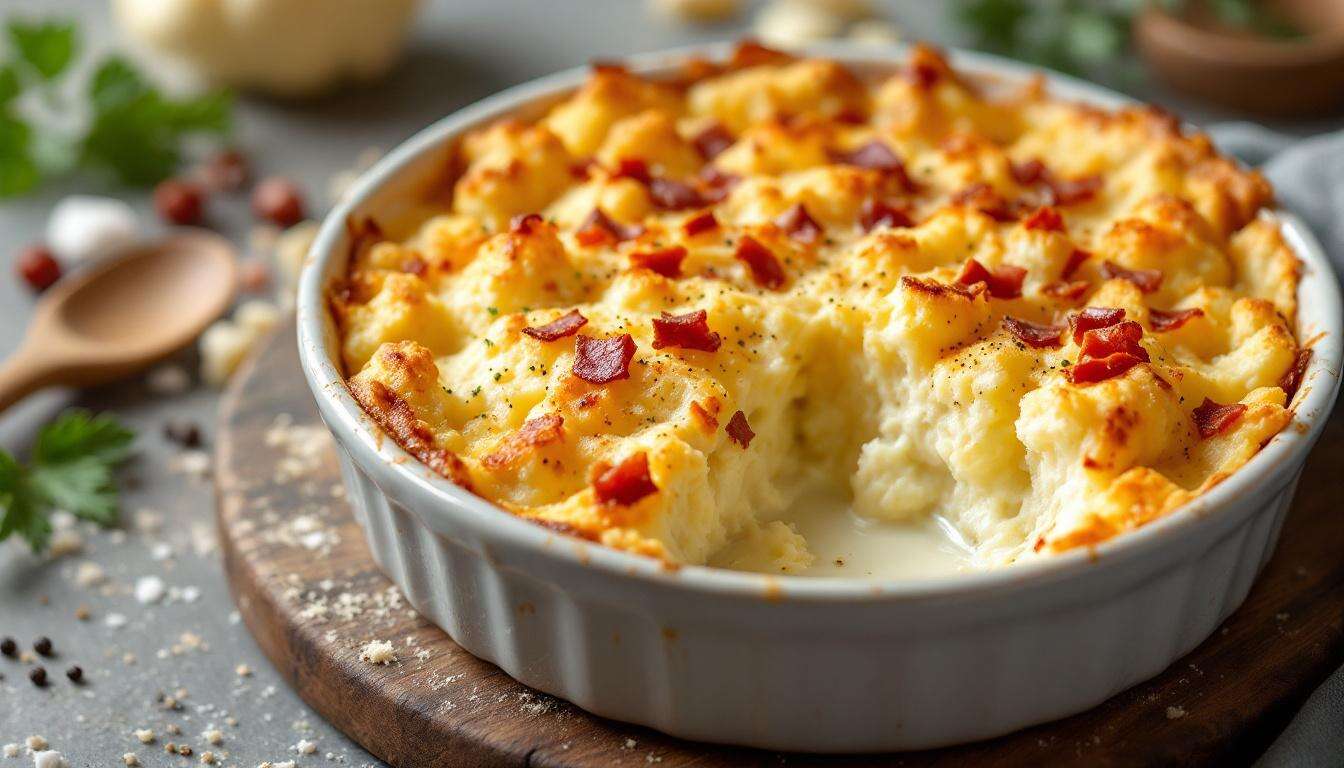 Cavolfiore gratinato con besciamella e pancetta: crosticina dorata, cremoso dentro