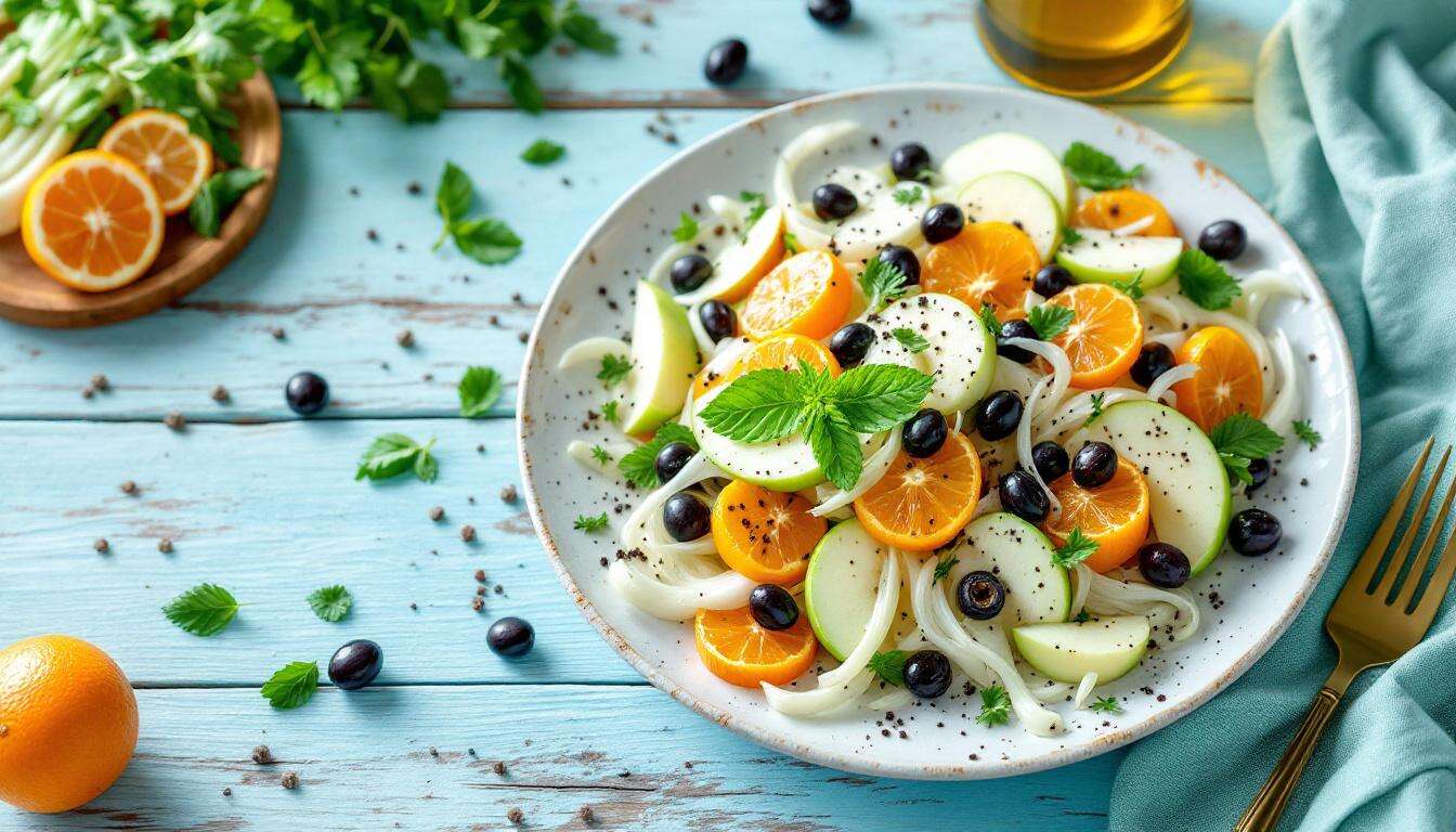Insalata di finocchi, mele, arance e olive: la ricetta leggera che fa bene