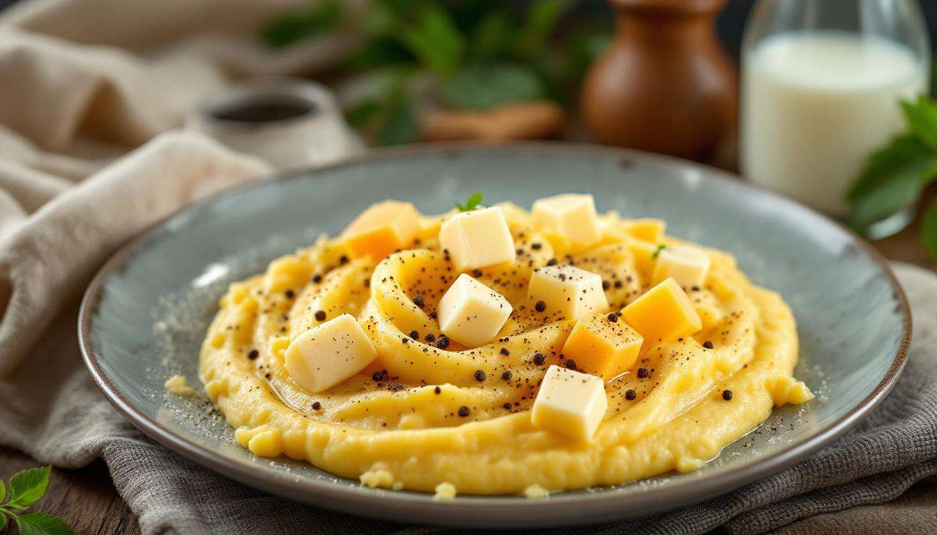 Polenta cremosa ai formaggi pregiati: un mix irresistibile di sapori unici e filanti
