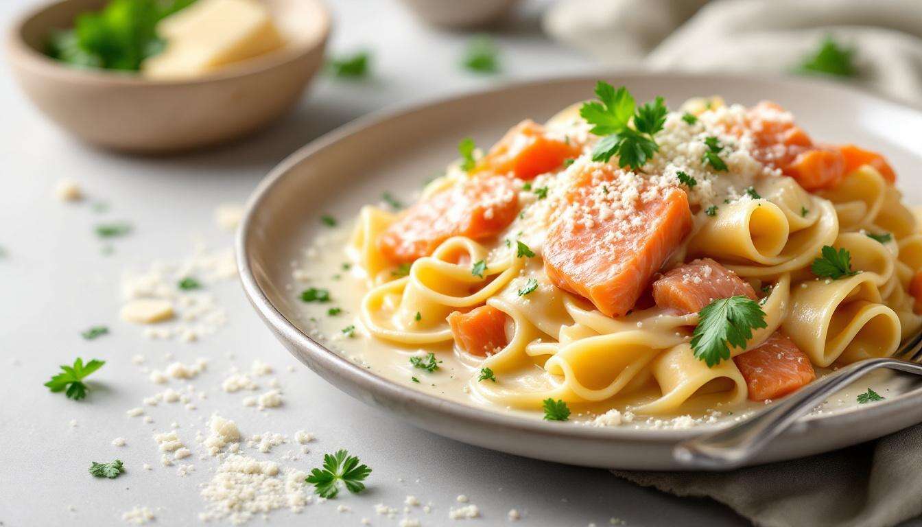 Lasagne bianche al salmone e mazzancolle: cremose, leggere e facili da fare