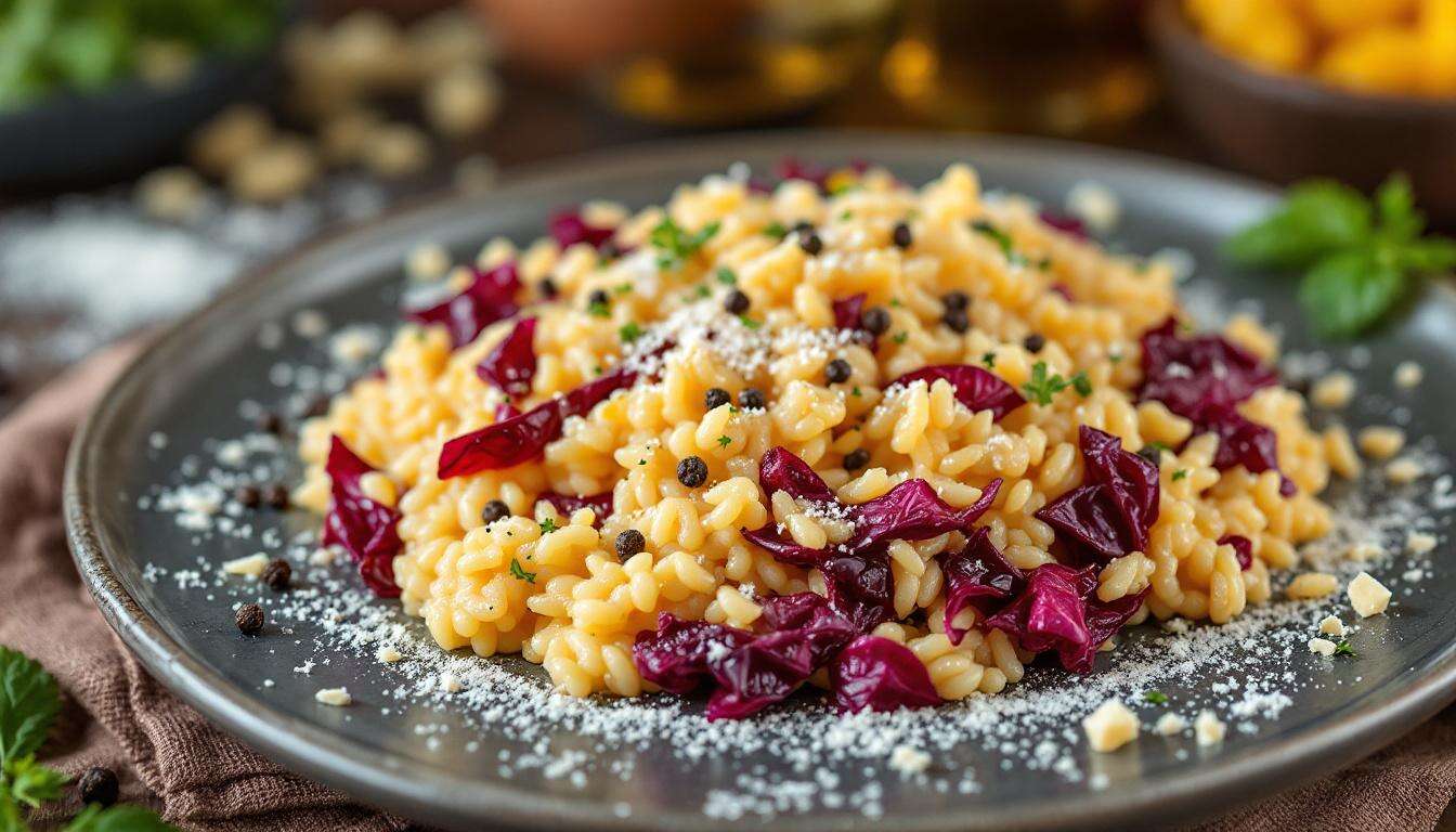 Risotto radicchio e taleggio: cremoso al punto giusto, con una mantecatura facile