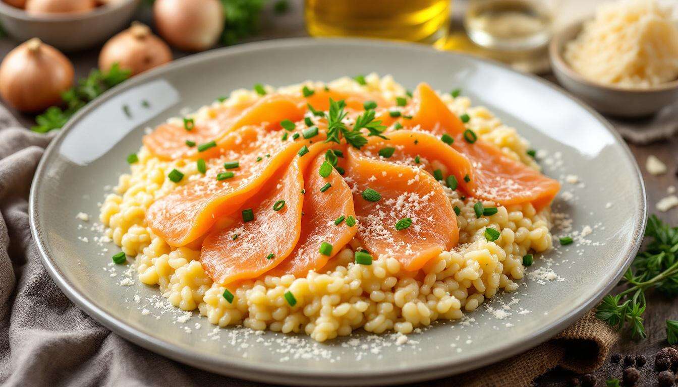 Risotto al salmone affumicato in 30 minuti: cremoso, profumato e sempre all’onda