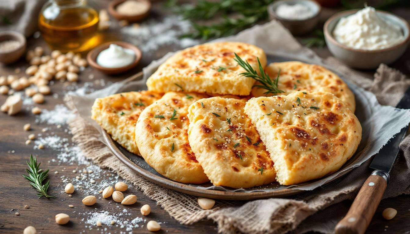 Focaccine croccanti e gustose non dolci a base di avena e yogurt