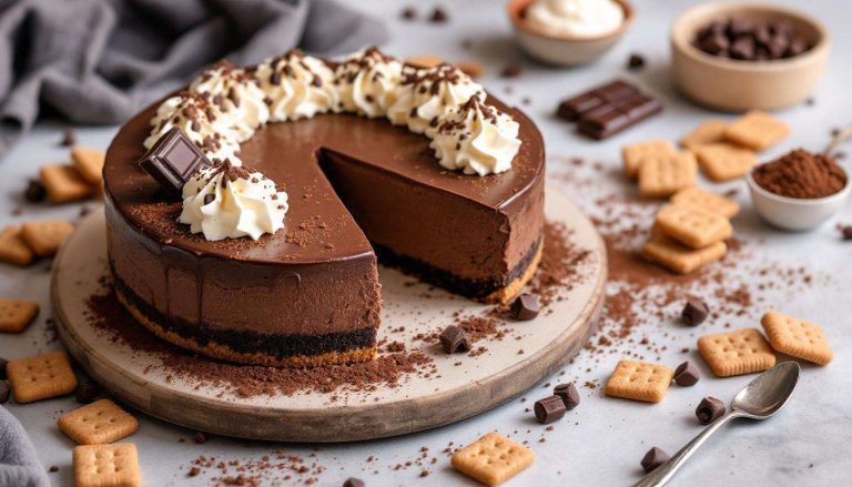 Cheesecake cotta al cioccolato: base croccante e crema fondente dal taglio perfetto