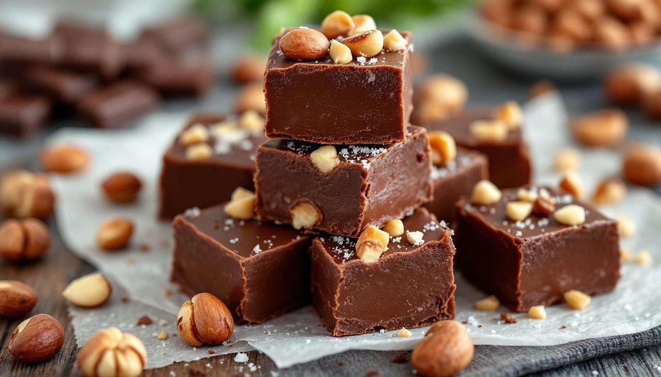 Fudge al cioccolato e nocciole: cremoso, pronto in pochi minuti e perfetto a quadrotti