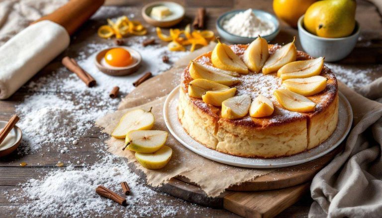 Torta pere e cannella con sfoglia pronta: crema di ricotta e profumo d’arancia