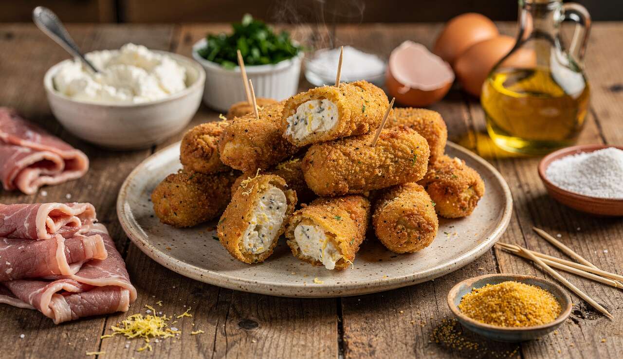 Bombette fritte ricotta e limone: dorate fuori, cremosissime dentro