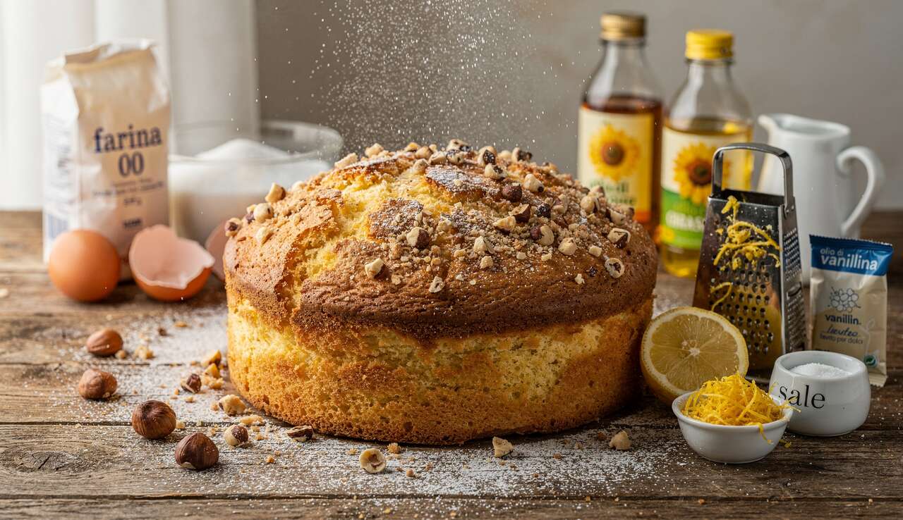 Pan del nonno soffice con granella di nocciole: la torta da credenza che dura giorni