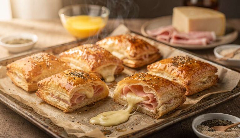 Rustici prosciutto e provola: bocconcini da forno veloci, dorati e filanti