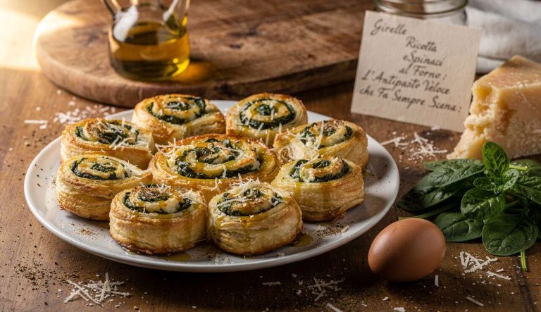 Girelle ricotta e spinaci al forno: l’antipasto veloce che fa sempre scena
